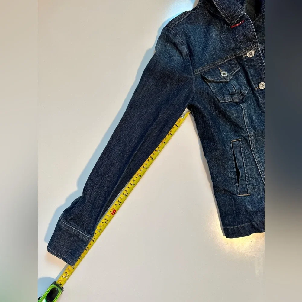 Tommy Hilfiger Fitted Jean Jacket Size S Navy Blue - Picture 5 of 7